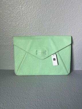 GAP Mint Green Leather Envelope Clutch